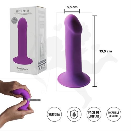 Dildo flexible violeta con sopapa